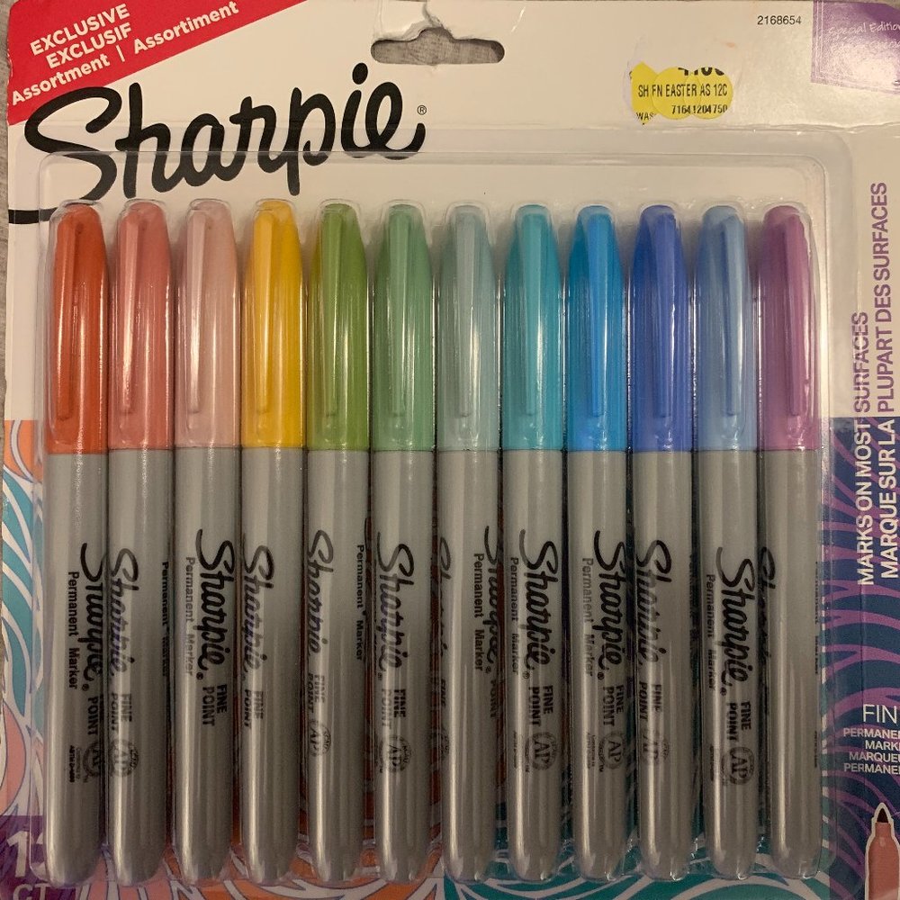 Special Edition Pastel Sharpie Permanent Markers; 12 pack